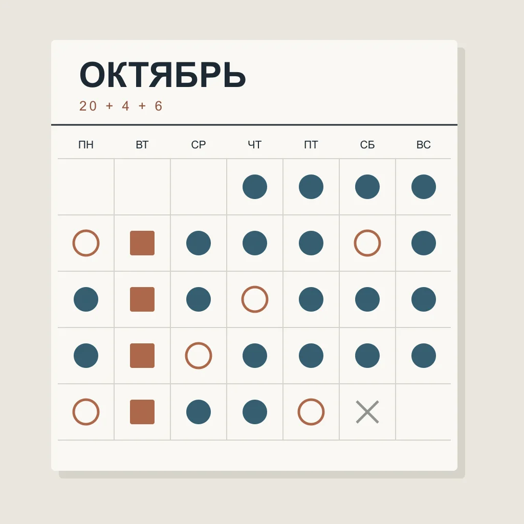Календарь октября: двадцать тематических публикаций, четыре личные истории и шесть свободных мест